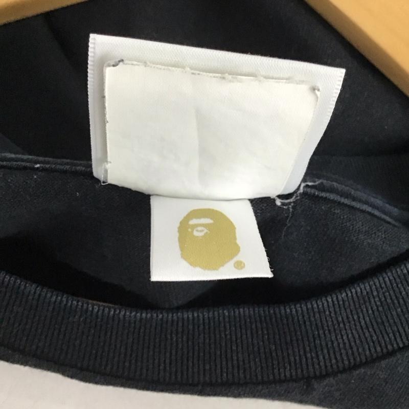 アベイシングエイプ A BATHING APE Tシャツ 半袖 半袖カットソー 無地Tシャツ クルーネックカットソー XXL 無地 黒 / ブラック /  メンズ USED 古着 中古 10141408