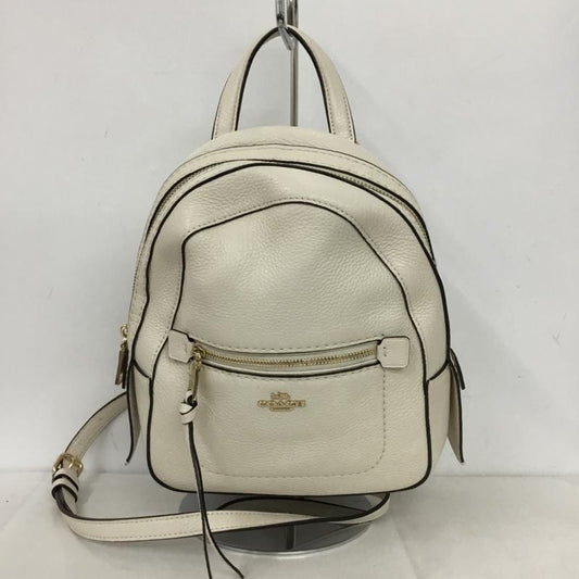 コーチ COACH リュックサック、デイパック リュックサック、デイバッグ F30530 ミニリュック レザー ショルダー 2WAY ロゴ、文字 アイボリー / アイボリー /  レディース USED 古着 中古 10140044