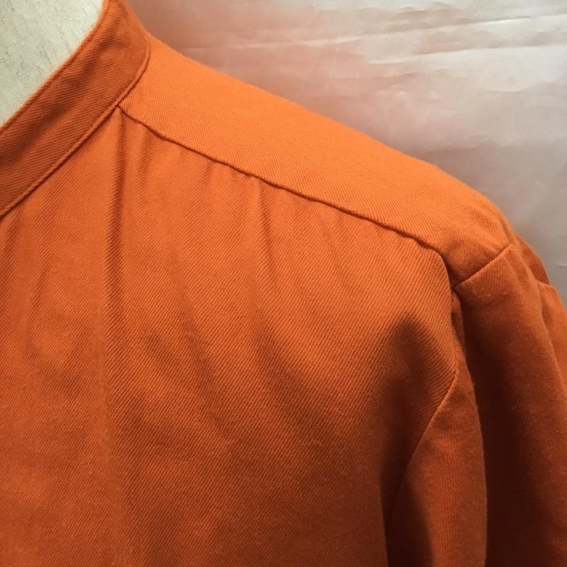 ジャーナルスタンダード JOURNAL STANDARD シャツ、ブラウス 長袖 長袖シャツ ノーカラーシャツ ポケットシャツ 長袖カットソー S 無地 橙 / オレンジ /  メンズ USED 古着 中古 10118626