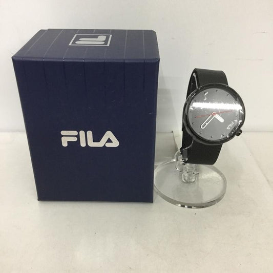 フィラ FILA 腕時計 アナログ（クォーツ式） 38-161-202 箱有 ロゴ、文字 黒 / ブラック /  レディース USED 古着 中古 10134424