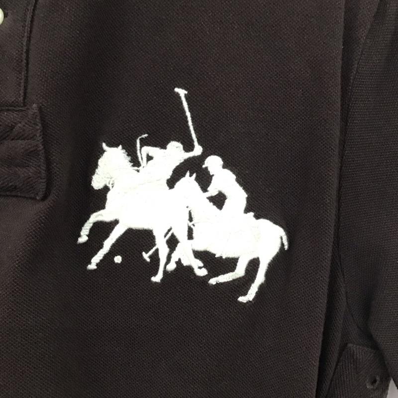 ポロバイラルフローレン Polo by RALPH LAUREN ポロシャツ 半袖 半袖ポロシャツ 半袖カットソー カラーシャツ M ロゴ、文字 茶 / ブラウン /  メンズ USED 古着 中古 10130051