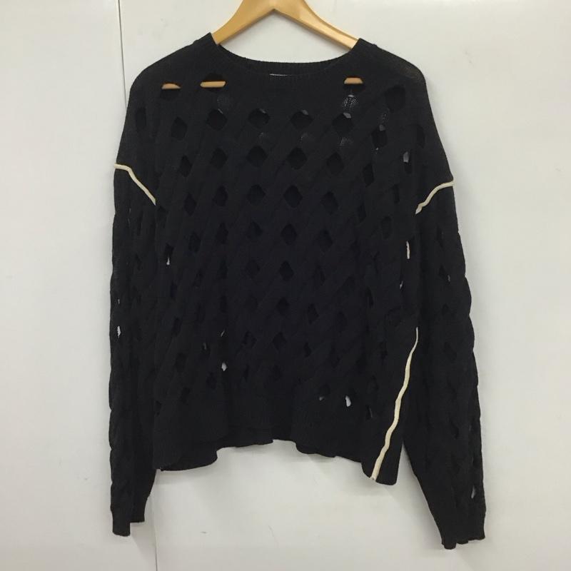 ニコアンド niko and... ニット、セーター 長袖 L 無地 黒 / ブラック /  レディース USED 古着 中古 10131844