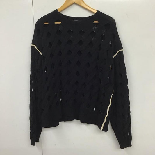 ニコアンド niko and... ニット、セーター 長袖 L 無地 黒 / ブラック /  レディース USED 古着 中古 10131844