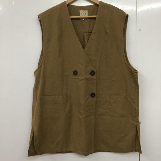 サマンサモスモス Samansa Mos2 ベスト ベスト 1304714 コットン リネン FREE 無地 茶 / ブラウン /  レディース USED 古着 中古 10144119