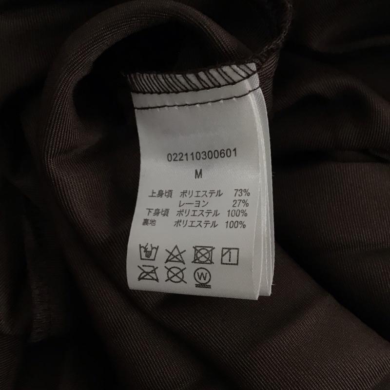 ダズリン dazzlin ワンピース ひざ丈スカート 022110300601 ヘリンボーンツイードコンビワンピース プリーツ ノースリーブ M 無地 茶 / ブラウン /  レディース USED 古着 中古 10123227
