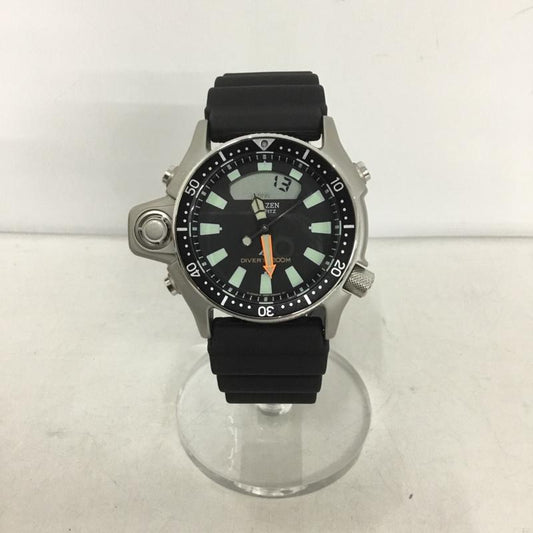 シチズン CITIZEN 腕時計 アナログ（クォーツ式） C520-S044898 PROMASTER ラバーベルト ロゴ、文字 黒 / ブラック /  メンズ USED 古着 中古 10134882