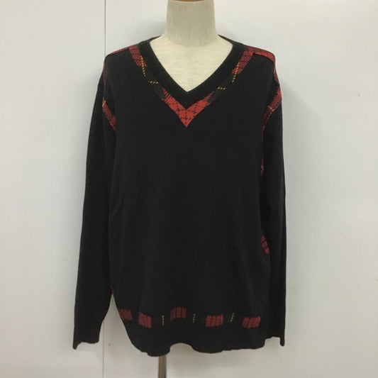 フレッドペリー FRED PERRY ニット、セーター 長袖 Vネック 42  黒 / ブラック /  メンズ USED 古着 中古 10106063