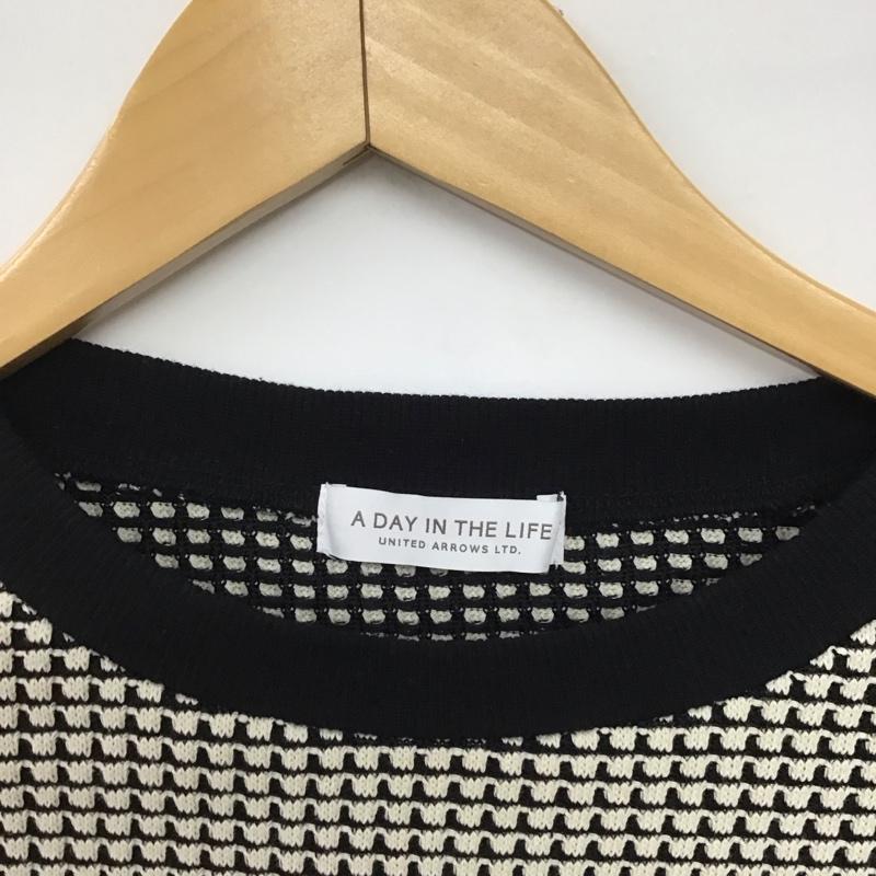 アデイインザライフ ユナイテッドアローズ A day in the life UNITED ARROWS ニット、セーター 長袖 6412-699-0415 クルーネック  白 / ホワイト / X 黒 / ブラック /  レディース USED 古着 中古 10147174