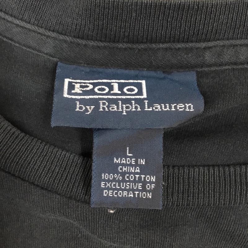 ポロバイラルフローレン Polo by RALPH LAUREN カットソー 長袖 長袖カットソー クルーネックカットソー ロングスリーブカットソー L ロゴ、文字 黒 / ブラック /  メンズ USED 古着 中古 10109593