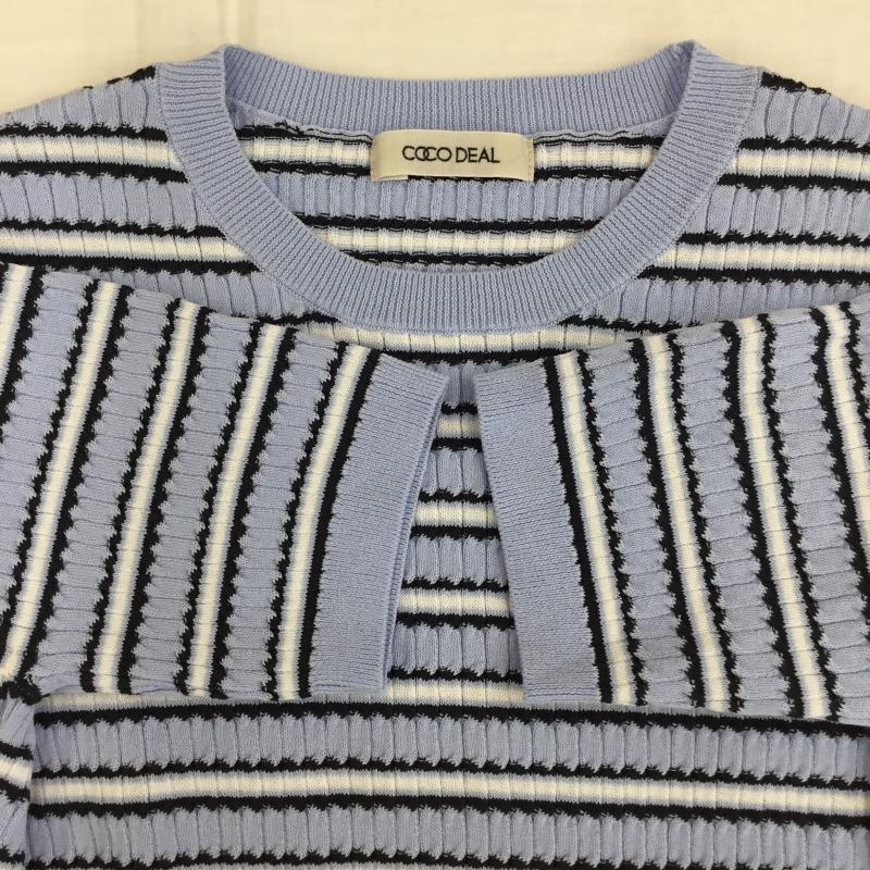 ココ ディール COCO DEAL カットソー 半袖 M ボーダー柄 水色 / ライトブルー /  レディース USED 古着 中古 10134737