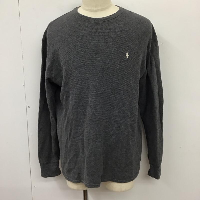 ポロラルフローレン POLO RALPH LAUREN Tシャツ 長袖 コットン クルーネック XL ワンポイント 灰 / グレー /  メンズ USED 古着 中古 10114606
