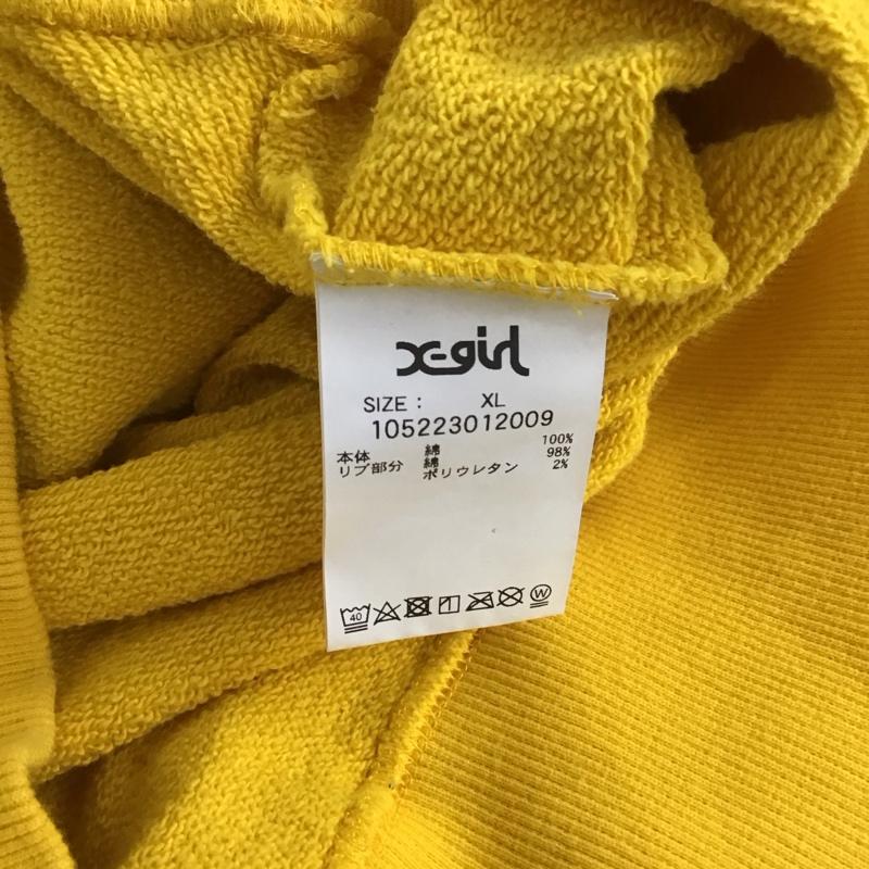 エックスガール X-girl パーカー 長袖 105223012009 CHUBBY LOGO SWEAT HOODIE XL プリント 黄 / イエロー /  レディース USED 古着 中古 10146635