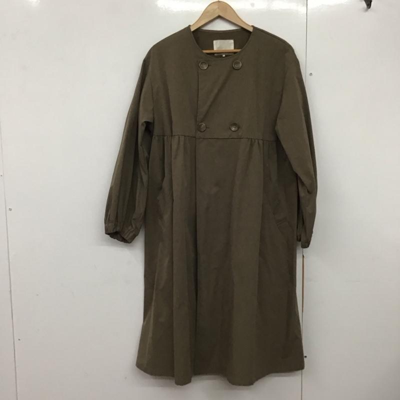 エヘカソポ ehka sopo ジャケット、上着 ジャケット、ブレザー 長袖ジャケット アウター 前ボタン ノーカラージャケット FREE 無地 茶 / ブラウン /  レディース USED 古着 中古 10141309