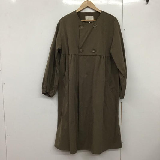 エヘカソポ ehka sopo ジャケット、上着 ジャケット、ブレザー 長袖ジャケット アウター 前ボタン ノーカラージャケット FREE 無地 茶 / ブラウン /  レディース USED 古着 中古 10141309
