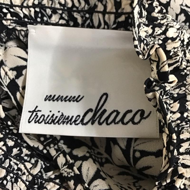 トロワズィエムチャコ troisiemeCHACO ワンピース ロングスカート C7043001YY-2 スタンドネック 長袖 38 花柄 黒 / ブラック /  レディース USED 古着 中古 10116172