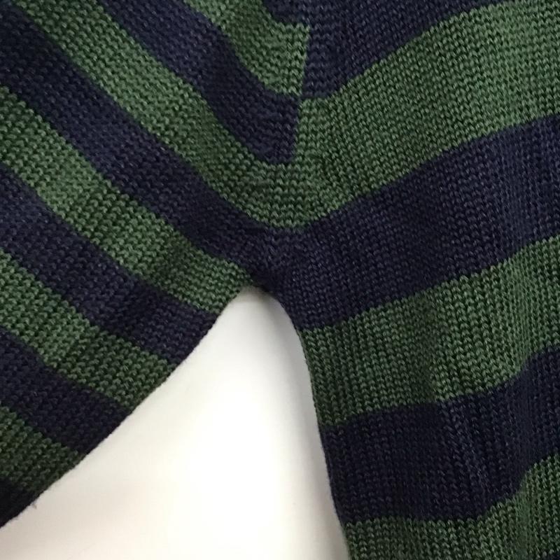 シップスジェットブルー SHIPS JET BLUE ニット、セーター 長袖 長袖ニットカットソー クルーネック セーター M ボーダー柄 紺 / ネイビー / X 緑 / グリーン /  メンズ USED 古着 中古 10141753