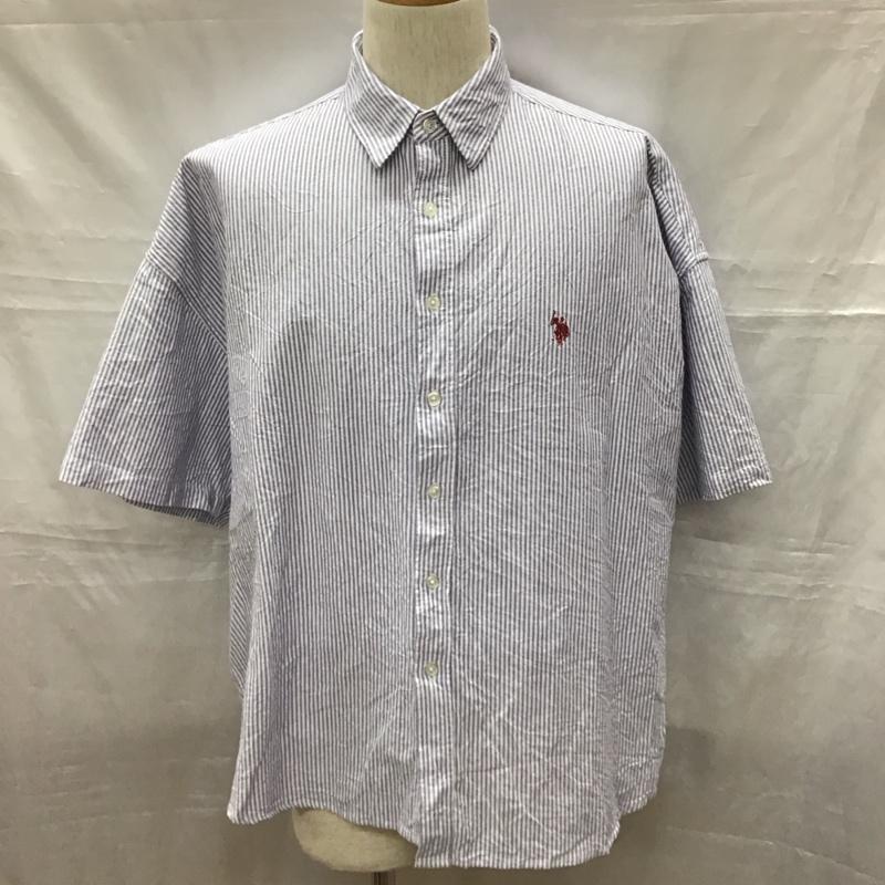 ユーエスポロアッスン U.S.POLO ASSN. シャツ、ブラウス 半袖 半袖シャツ カラーシャツ 半袖カットソー ストライプシャツ L ストライプ マルチカラー / マルチカラー /  メンズ USED 古着 中古 10116959