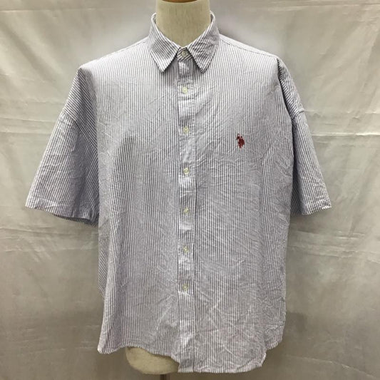 ユーエスポロアッスン U.S.POLO ASSN. シャツ、ブラウス 半袖 半袖シャツ カラーシャツ 半袖カットソー ストライプシャツ L ストライプ マルチカラー / マルチカラー /  メンズ USED 古着 中古 10116959