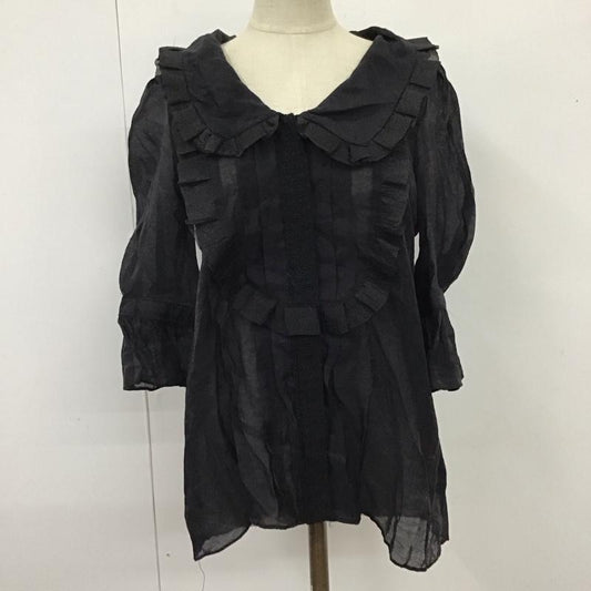 スナイデル SNIDEL シャツ、ブラウス 七分袖 SFBD10119-102 シアー FREE 無地 黒 / ブラック /  レディース USED 古着 中古 10114904
