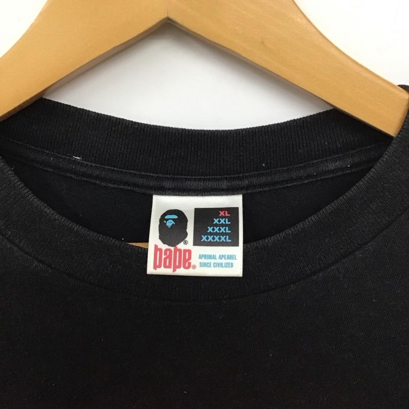 アベイシングエイプ A BATHING APE Tシャツ 半袖 XL プリント 黒 / ブラック /  メンズ USED 古着 中古 10131347