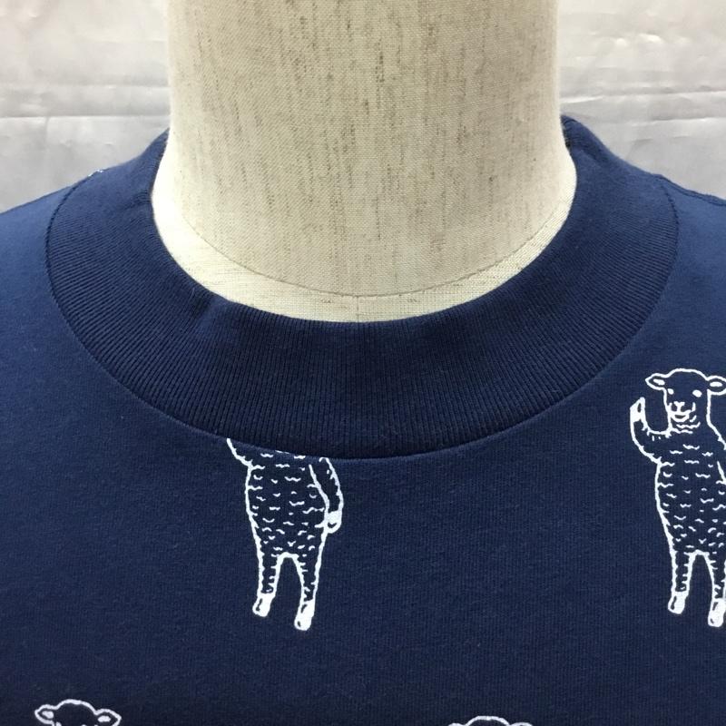 グラニフ graniph カットソー 半袖 ラムチョップ L 総柄 紺 / ネイビー /  メンズ USED 古着 中古 10115531