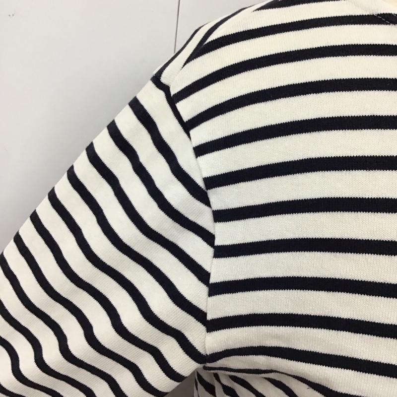 アデイインザライフ ユナイテッドアローズ A day in the life UNITED ARROWS カットソー 長袖 6212-699-0512 ボートネック M ボーダー柄 白 / ホワイト / X 紺 / ネイビー /  メンズ USED 古着 中古 10116816