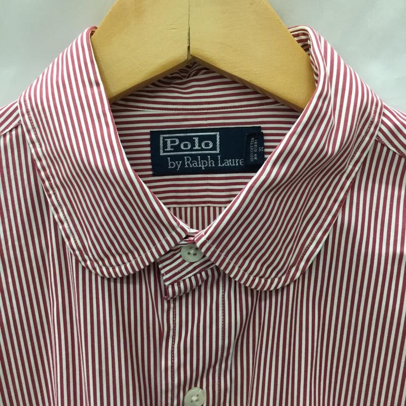 ポロバイラルフローレン Polo by RALPH LAUREN シャツ、ブラウス 長袖 HS-RL-HW3632 丸襟 L ストライプ 白 / ホワイト / X 赤 / レッド /  メンズ USED 古着 中古 10112886