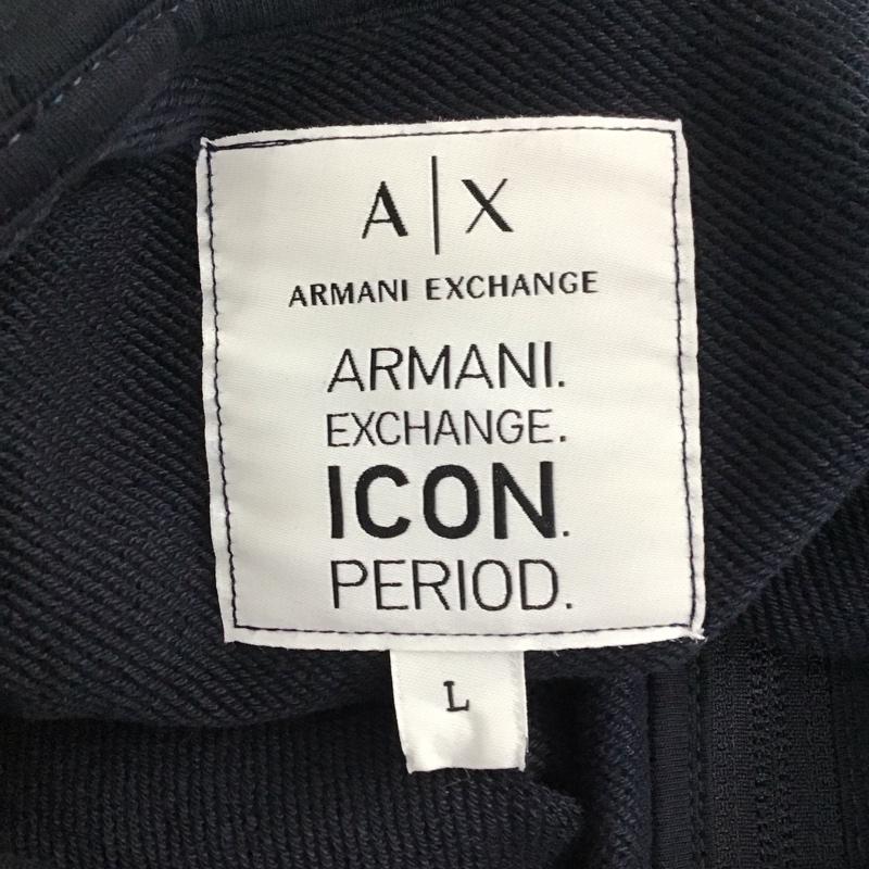 アルマーニエクスチェンジ A/X ARMANIEXCHANGE パーカー 長袖 ジップアップパーカー 長袖パーカー フード付きパーカー L ロゴ、文字 黒 / ブラック /  メンズ USED 古着 中古 10119456