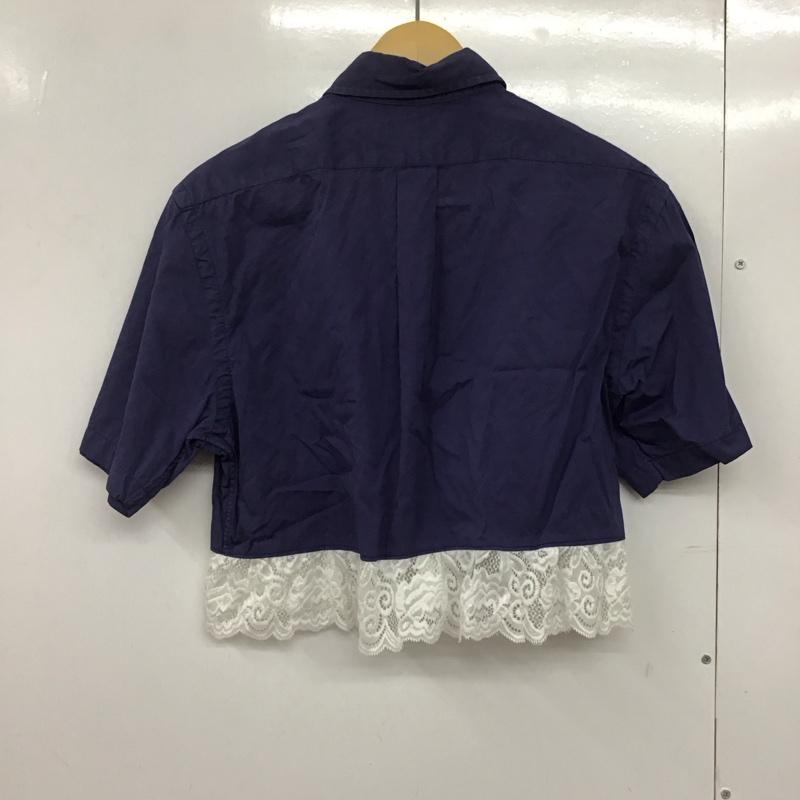 ラルフローレン RALPHLAUREN シャツ、ブラウス 半袖 リメイク S 無地 紺 / ネイビー /  レディース USED 古着 中古 10144552