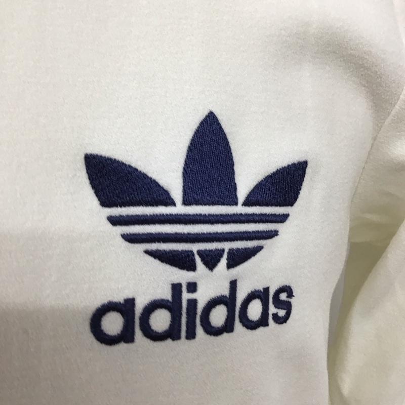アディダス adidas ジャケット、上着 ジャケット、ブレザー ジップアップジャケット ジャンパー ジャケット ジャージ アウター ロゴ、文字 白 / ホワイト /  メンズ USED 古着 中古 10123606
