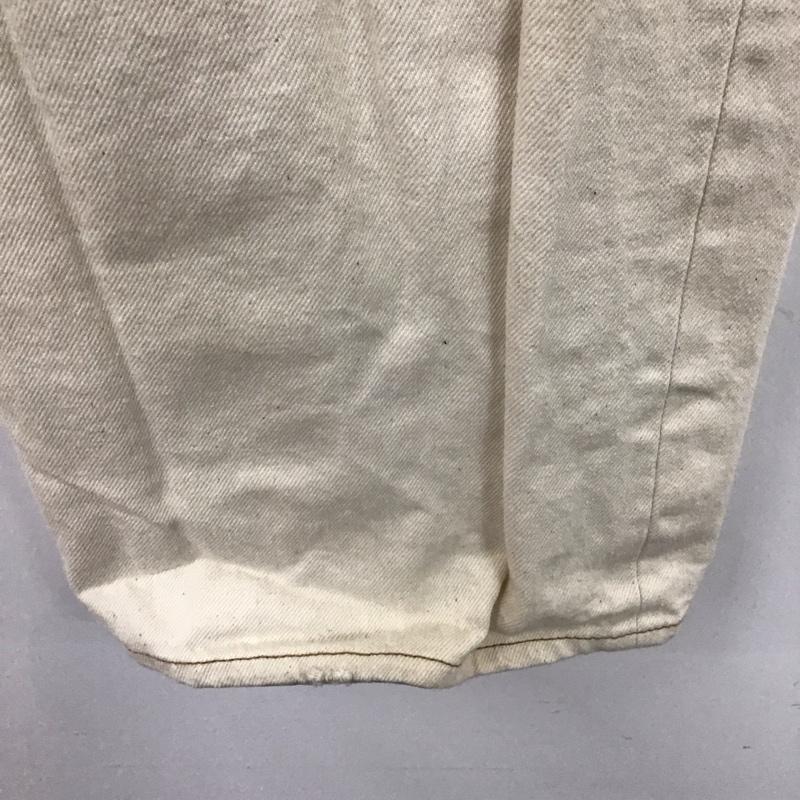 エンソウ ensou パンツ デニム、ジーンズ デニムパンツ ストレートパンツ ワイドパンツ カジュアルパンツ プリントパンツ 32インチ ロゴ、文字 白 / ホワイト /  メンズ USED 古着 中古 10112166