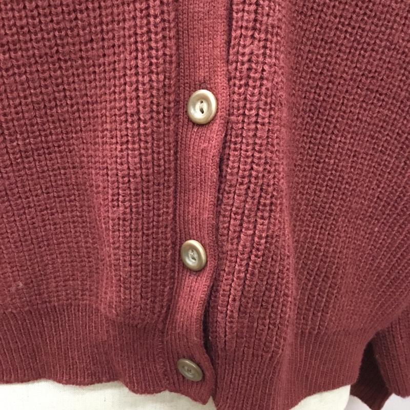 ジーナシス JEANASIS カーディガン 長袖 JS261215MC Vネック ボリュームスリーブ 無地 えんじ / ワインレッド /  レディース USED 古着 中古 10118037