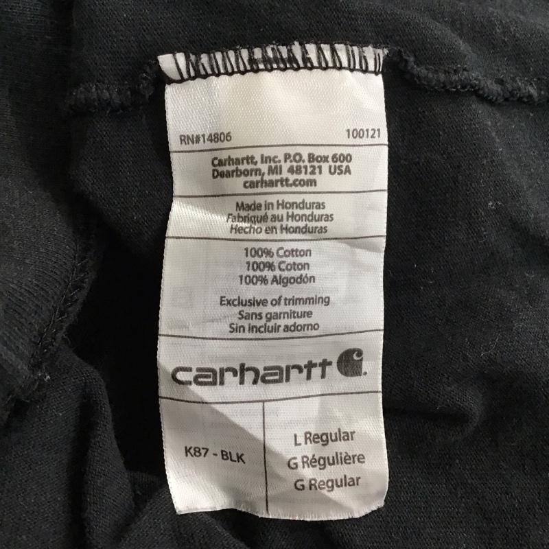 カーハート Carhartt Tシャツ 半袖 半袖カットソー プリントTシャツ クルーネックカットソー L ロゴ、文字 黒 / ブラック /  メンズ USED 古着 中古 10115716