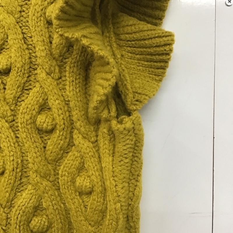 ザラ ZARA ニット、セーター 半袖 S 無地 マスタード / マスタード /  レディース USED 古着 中古 10142887