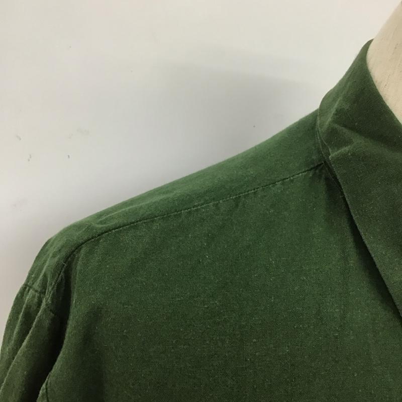 ミリタリー ミリタリー シャツ、ブラウス 長袖 長袖シャツ ミリタリーシャツ プルオーバーシャツ カラーシャツ 無地 カーキ / カーキ /  メンズ USED 古着 中古 10110722