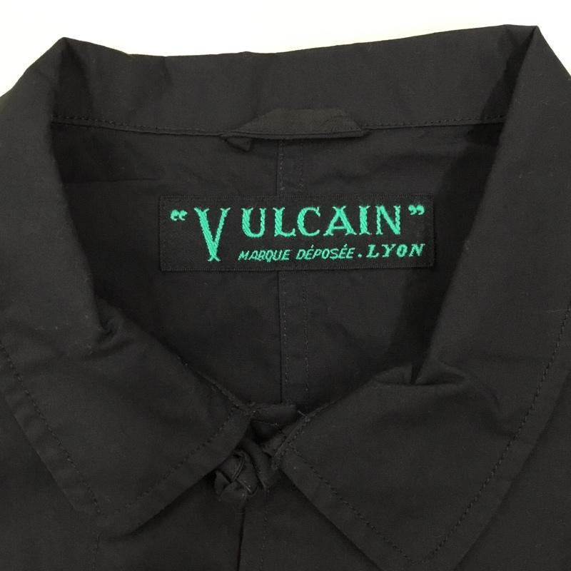 バルカン VULCAIN シャツ、ブラウス 半袖 212-1033 半袖シャツ カラーシャツ 半袖カットソー チャイナシャツ L 無地 黒 / ブラック /  メンズ USED 古着 中古 10120261