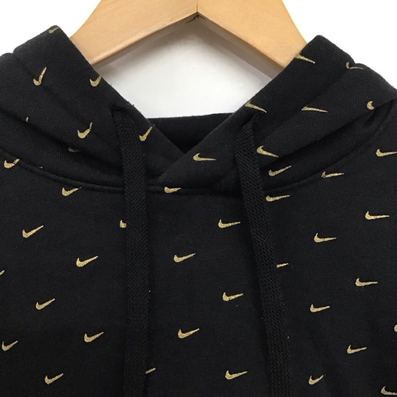 ナイキ NIKE パーカー 長袖 cj5406-010 フリーススウッシュAOPプルオーバーフーディ スウェット M ロゴ、文字 黒 / ブラック /  メンズ USED 古着 中古 10142571