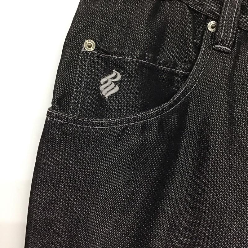 ロカウェア ROCAWEAR パンツ デニム、ジーンズ デニムパンツ ワイドパンツ カジュアルパンツ 36 ロゴ、文字 黒 / ブラック /  メンズ USED 古着 中古 10143534
