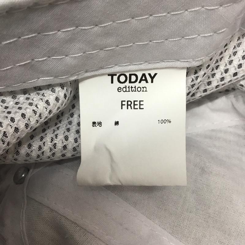 トゥデイエディション TODAY edition 帽子 キャップ ストライプ FREE ロゴ、文字 白 / ホワイト / X 灰 / グレー /  メンズ USED 古着 中古 10112208