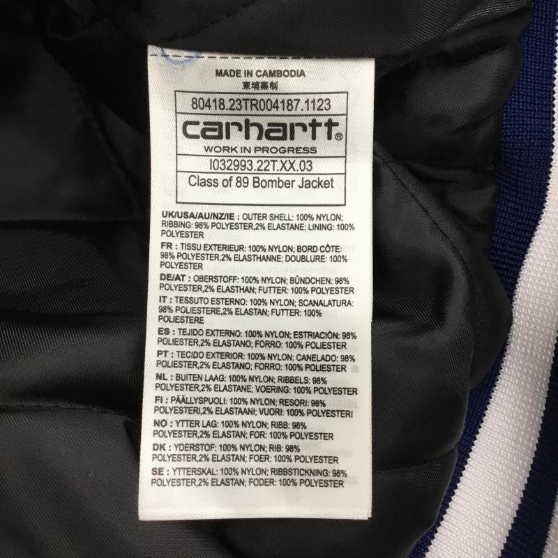 カーハートダブリューアイピー Carhartt WIP ジャケット、上着 ジャンパー、ブルゾン I032993 CLASS OF 89 BOMBER JACKET S ロゴ、文字 青 / ブルー /  メンズ USED 古着 中古 10140258