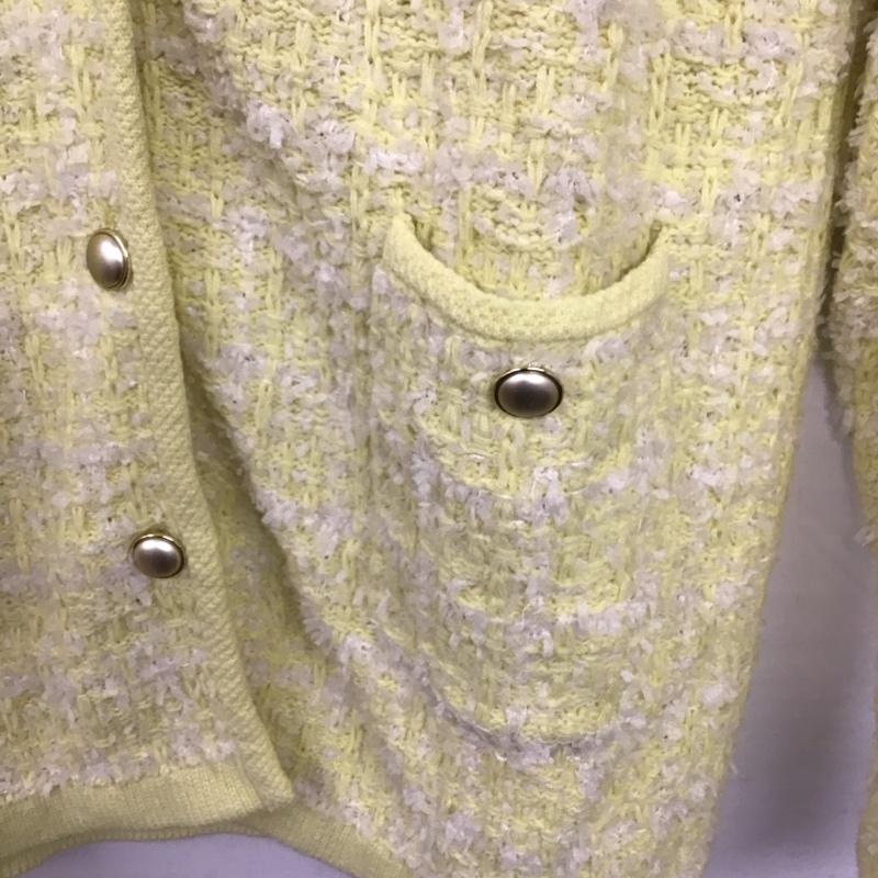 オペークドットクリップ OPAQUE.CLIP カーディガン 長袖 L 無地 黄 / イエロー /  レディース USED 古着 中古 10140385