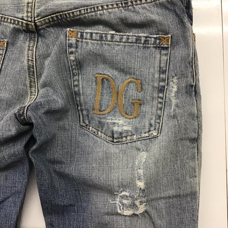 ドルチェアンドガッバーナ DOLCE&GABBANA パンツ デニム、ジーンズ デニムパンツ スリムパンツ カジュアルパンツ 46インチ ダメージ加工 インディゴ / インディゴ /  メンズ USED 古着 中古 10141258