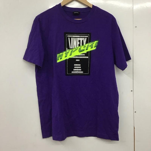 ディーゼル DIESEL Tシャツ 半袖 半袖カットソー プリントTシャツ クルーネックカットソー S ロゴ、文字 紫 / パープル /  メンズ USED 古着 中古 10146455