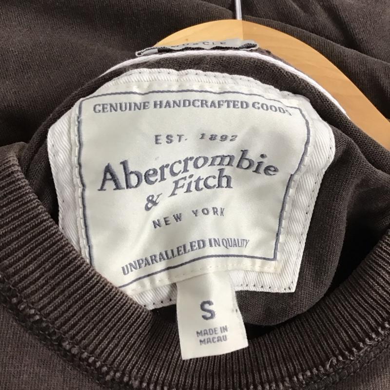 アバクロンビーアンドフィッチ ABERCROMBIE&FITCH カットソー 長袖 長袖カットソー プリントカットソー クルーネック S ロゴ、文字 茶 / ブラウン /  メンズ USED 古着 中古 10140123