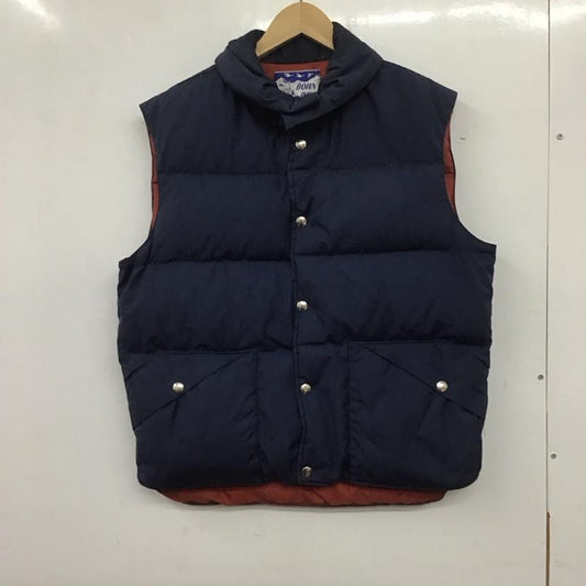 古着 USED ベスト ベスト ダウンベスト ノースリーブ 前ボタンベスト 古着 80s M 無地 インディゴ / インディゴ /  メンズ USED 古着 中古 10139311