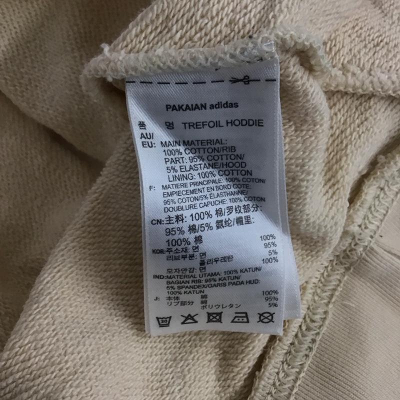 アディダス adidas パーカー 長袖 CE2414 ビッグロゴパーカー ロゴ、文字 X プリント ベージュ / ベージュ /  レディース USED 古着 中古 10141719