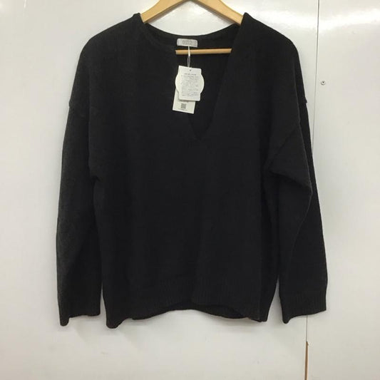 ローリーズファーム LOWRYS FARM ニット、セーター 長袖 LF619186 スリットVニットプルオーバー FREE 無地 黒 / ブラック /  レディース USED 古着 中古 10144204