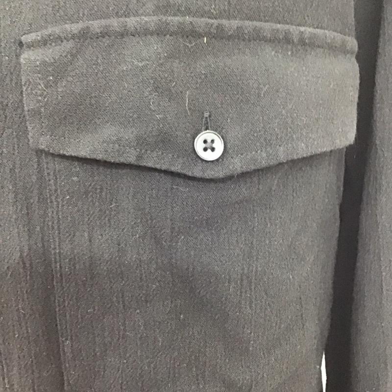 ザラメン ZARA MAN シャツ、ブラウス 長袖 ジップアップシャツジャケット ノーカラーシャツ カジュアルシャツ L 無地 黒 / ブラック /  メンズ USED 古着 中古 10110430