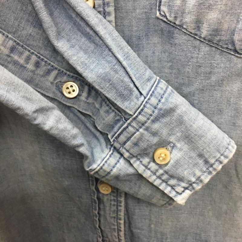 レミ レリーフ REMI RELIEF シャツ、ブラウス 長袖 長袖シャツ カラーシャツ ポケットシャツ 長袖カットソー デニムシャツ XS 無地 インディゴ / インディゴ /  メンズ USED 古着 中古 10117711