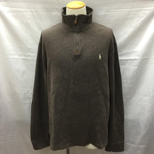 ポロラルフローレン POLO RALPH LAUREN ニット、セーター 長袖 ハーフジップ L ワンポイント 茶 / ブラウン /  メンズ USED 古着 中古 10116126
